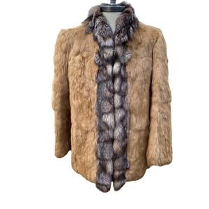 Vintage Avanti Fur Coat Size Large Rabbit Fox Fur Camel Color Fur Coat Old Money